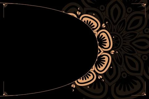 Elegant black background with a partial copper floral mandala sweeping acro.. イラスト素材