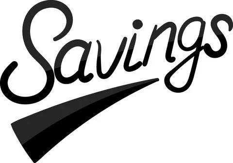 Elegant Black Savings Script Text Design with a Minimalist Flair 스톡 일러스트