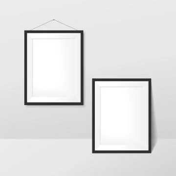 Elegant blank photo frames set Stock Illustration
