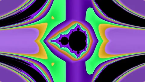 Elegant blooming symmetry abstract loop with lavender gold green smooth motion Stock-Footage 333398424