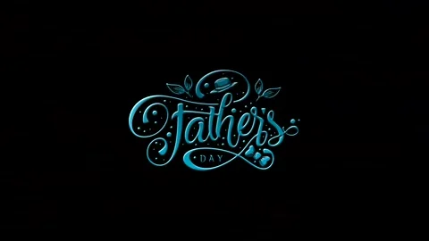 Elegant blue 3d typography design celebrating fathers day with hat and bowt.. Vídeos de archivo 343575744