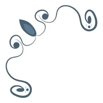 Elegant blue corner flourish creating a refined frame Stock Illustration