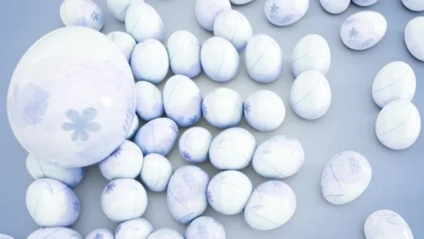 Elegant Blue Easter Eggs Roll Background Stock Footage 269305795