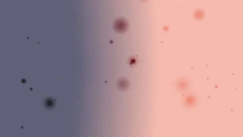 Elegant Blue to Peach Gradient Background with Floating Blurred Particles Stock Footage 303713885