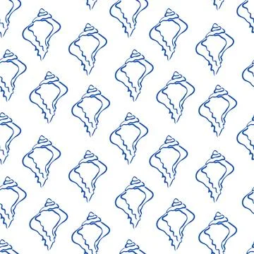 Elegant blue shell pattern design for home decor and fashion accessories Illustrazione stock