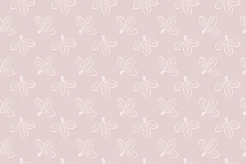 Elegant blush pink seamless pattern with delicate white leaf motifs.  Perfe.. Stockillustratie