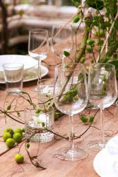 Elegant bohemic table setup 스톡 사진