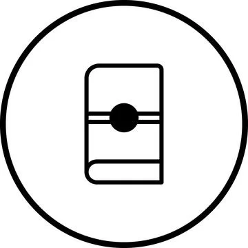 Elegant book icon inside a circle symbolizing knowledge and reading materials Stock Illustration