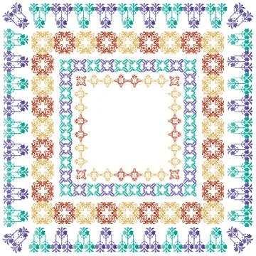 Elegant border set 01 Stock Illustration