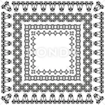 Elegant border set 03 Stock Illustration