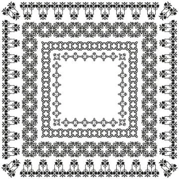 Elegant border set 03 Stock Illustration