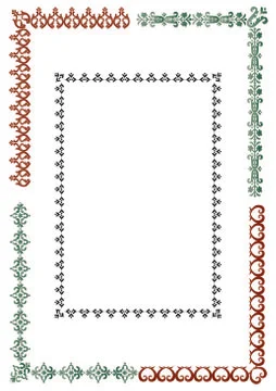 Elegant border set Stock Illustration