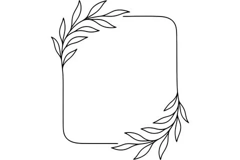 Elegant botanical border frame with delicate leafy accents Stock Illustration