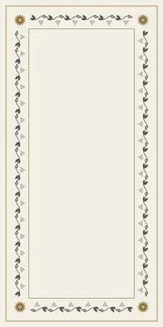 An elegant botanical border frames a large blank cream center, combining ch.. Stock-Illustration
