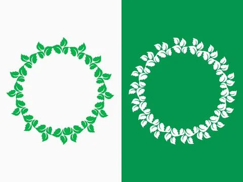 Elegant Botanical Circular Frames Symbolizing Nature and Growth for Eco Fri.. Stock Illustration