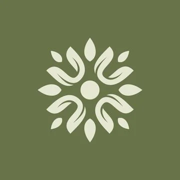 Elegant botanical logo featuring abstract leaves Stock Illustration