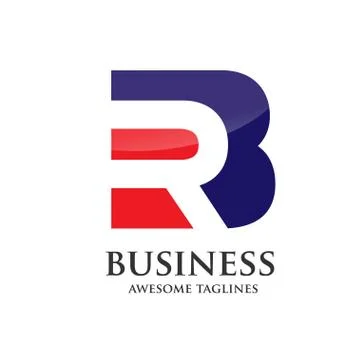 Elegant BR, RB  logo vector base from negative letter B and R Stock Illustration