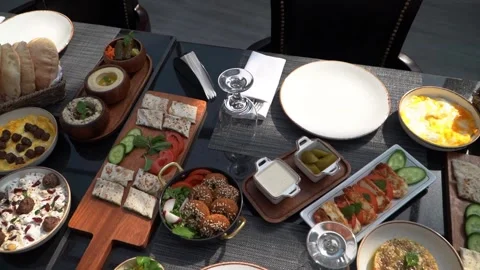 Elegant Breakfast Spread Stock Footage 318303519