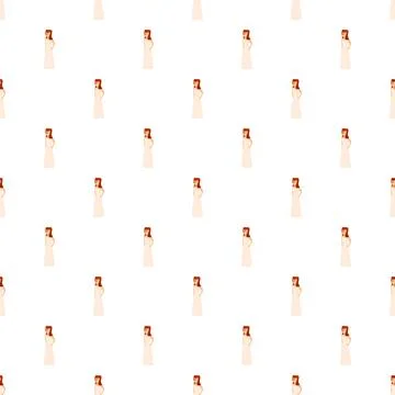 Elegant bride character seamless pattern design illustration Stock Illustration