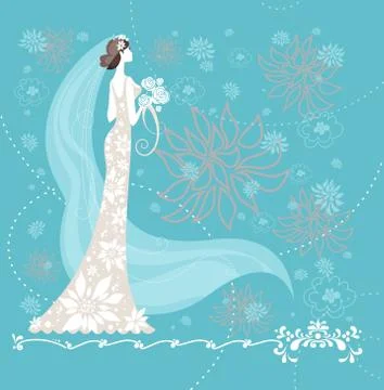 Elegant bride Illustrazione stock