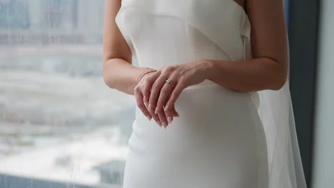 An Elegant Bride Preparing for Her Special Wedding Day Celebration with Great Stock Footage 314574930