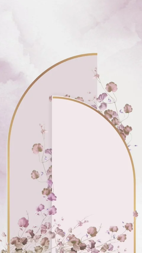 Elegant brown foliage wedding invitation video vertical background blank Video stock 310200077