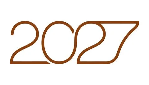 Elegant brown year 2027 vector design 库存插图