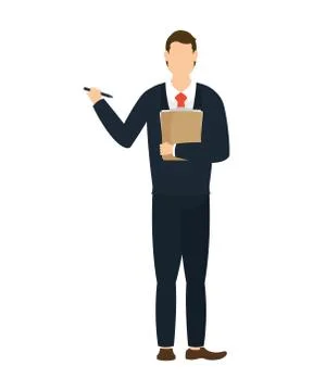 Elegant businessman worker with documents folder Illustrazione stock