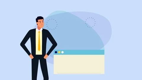 Elegant businessman worker with statistics presentation Stock Footage 115214007