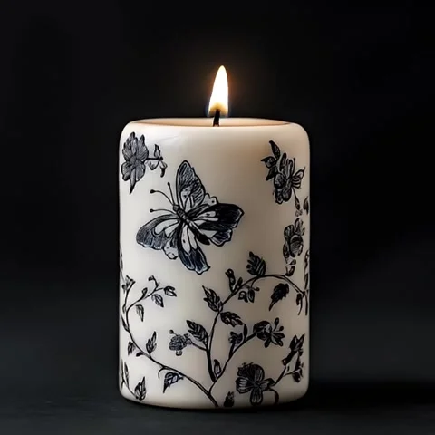Elegant Butterfly Candle Stock Footage 306433053