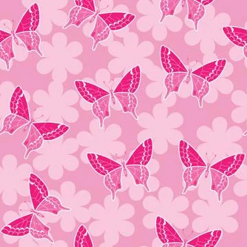 Elegant butterfly vector seamless pattern Stock Illustration