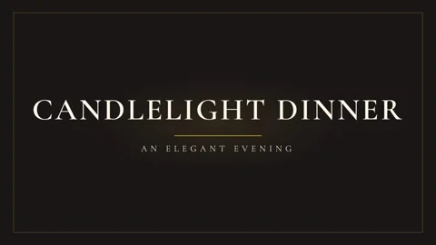 Elegant Candlelight Dinner Title Card: Romantic Fine Dining Background Footag Stock Footage 337502514
