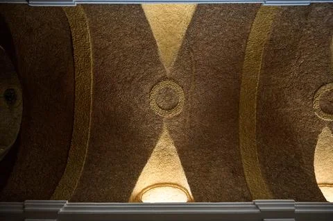 Elegant Ceiling with Decorative Patterns and Subtle Gold Highlights Stock Photos