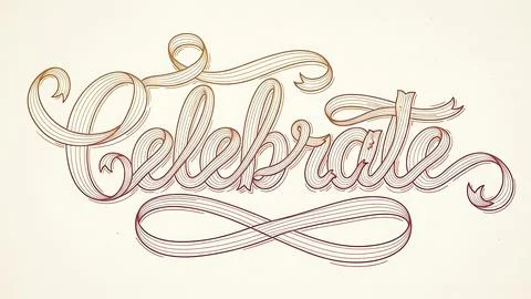 Elegant celebrate script Illustrazione stock