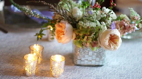 Elegant centrepiece rack focus Stock-Footage 25592562