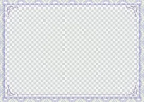 Elegant certificate border with guilloche pattern and ornate corner flourishe Stock Illustration