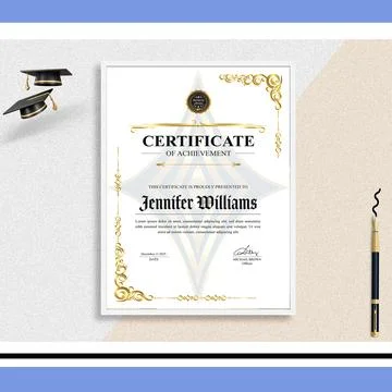 Elegant Certificate Layout Stock Illustration