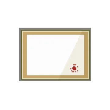 Elegant certificate pixel art vector illustration Stock Illustration