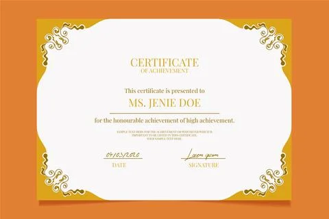 Elegant certificate template Stock Illustration