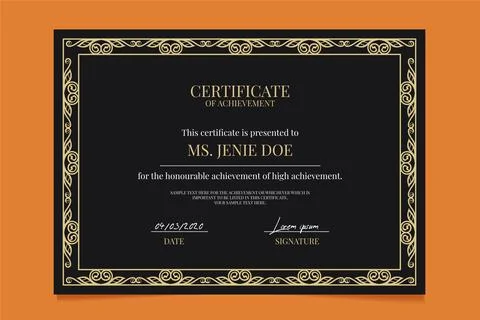 Elegant certificate template Stock Illustration