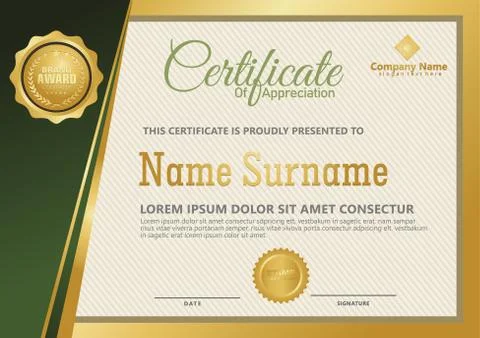 Elegant certificate template vector with luxury and modern pattern background Illustrazione stock