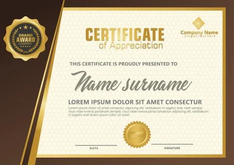 Elegant certificate template vector with luxury and modern pattern background Illustrazione stock