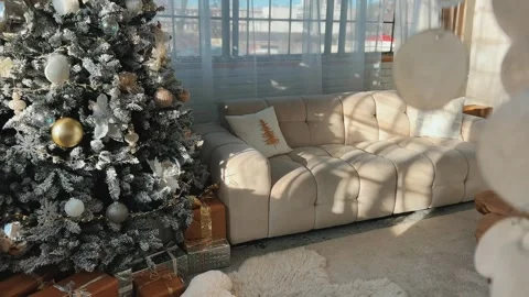 Elegant Chandelier features Christmas Elements that enhance any living space Stock Footage 296821304