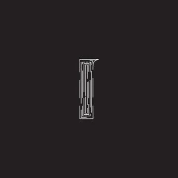 Elegant character from a fontset made by dashed lines, vector illustration Illustrazione stock
