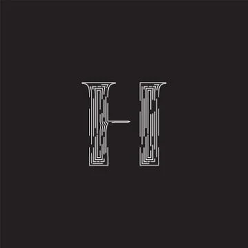 Elegant character from a fontset made by dashed lines, vector illustration Illustrazione stock