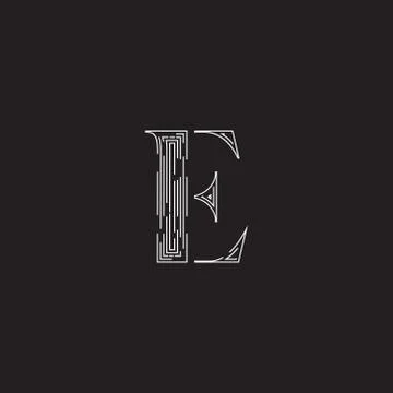Elegant character from a fontset made by dashed lines, vector illustration Illustrazione stock