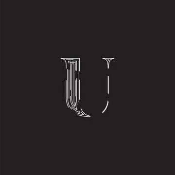 Elegant character from a fontset made by dashed lines, vector illustration Illustrazione stock