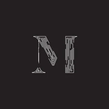 Elegant character from a fontset made by dashed lines, vector illustration 스톡 일러스트