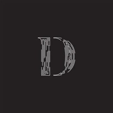 Elegant character from a fontset made by dashed lines, vector illustration Illustrazione stock