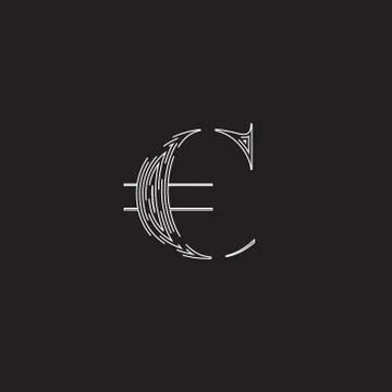 Elegant character from a fontset made by dashed lines, vector illustration 스톡 일러스트